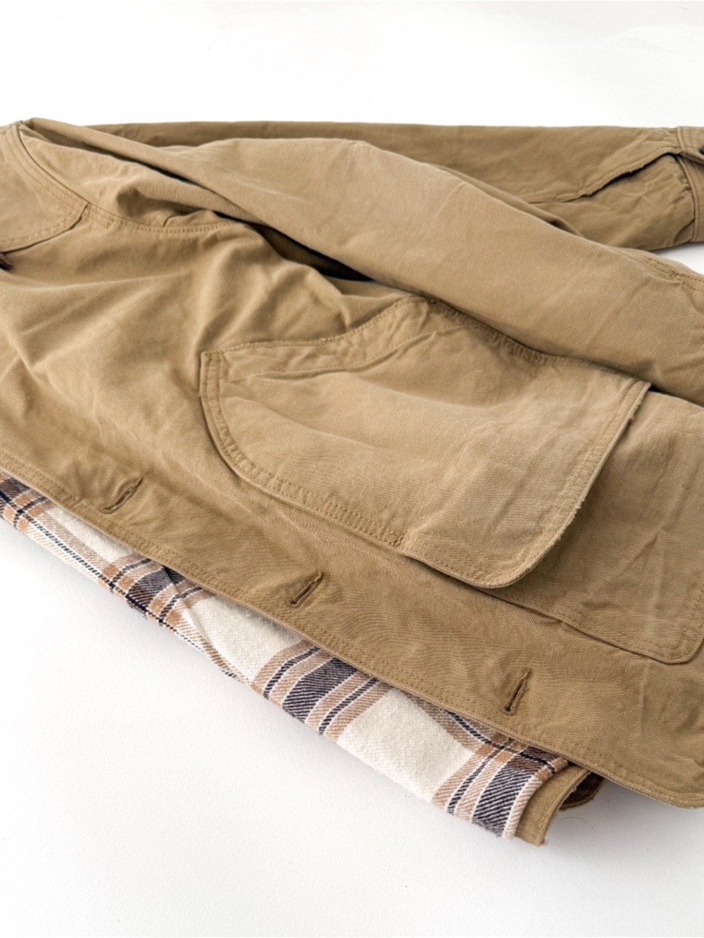 New AE77 Premium Twill Chore Jacket Cotton Silk Flannel Lined Mens Size M Barn - Picture 3 of 14